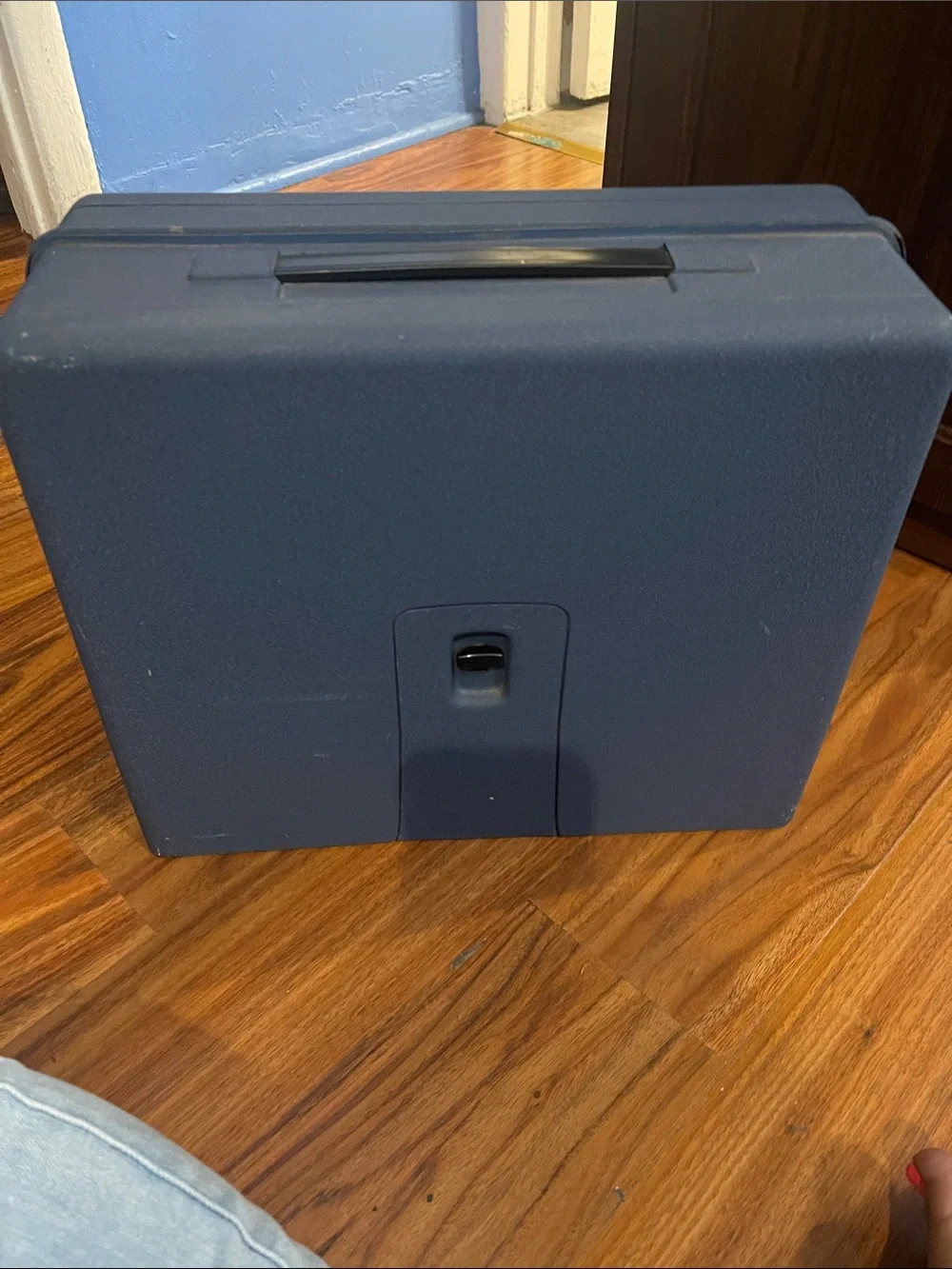 Compact Navy Blue Portable Storage Case with Handle